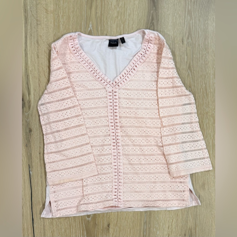 Pink Knit V-Neck Shirt